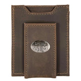 Texas A&M Aggies Men's Magnetic Front Pocket Leather Wallet.