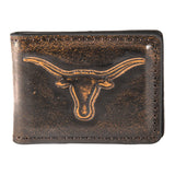 Texas Longhorns Burnished Leather Money Clip