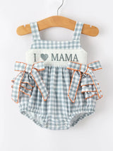 I Love Mama Smocked Ruffle Bubble