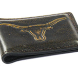 Texas Longhorns Burnished Leather Money Clip