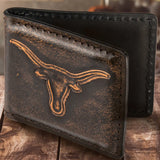 Texas Longhorns Burnished Leather Money Clip