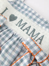 I Love Mama Smocked Ruffle Bubble