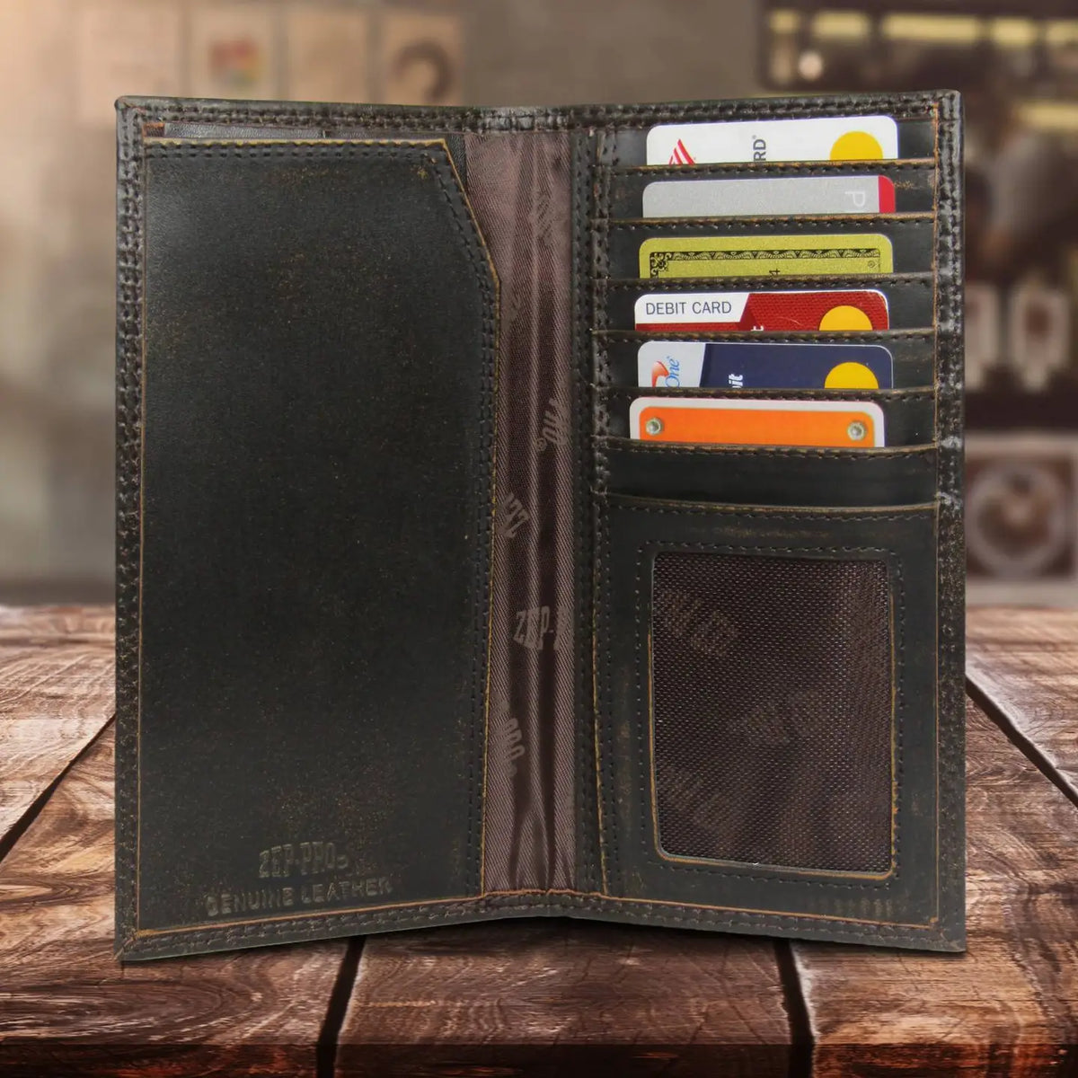 Texas Longhorns Burnished Leather Secretary Wallet