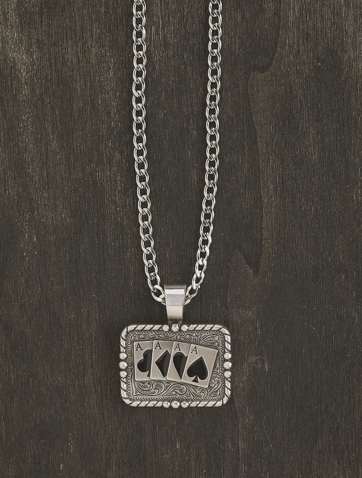 Men’s 24” Rope Edge Aces Necklace