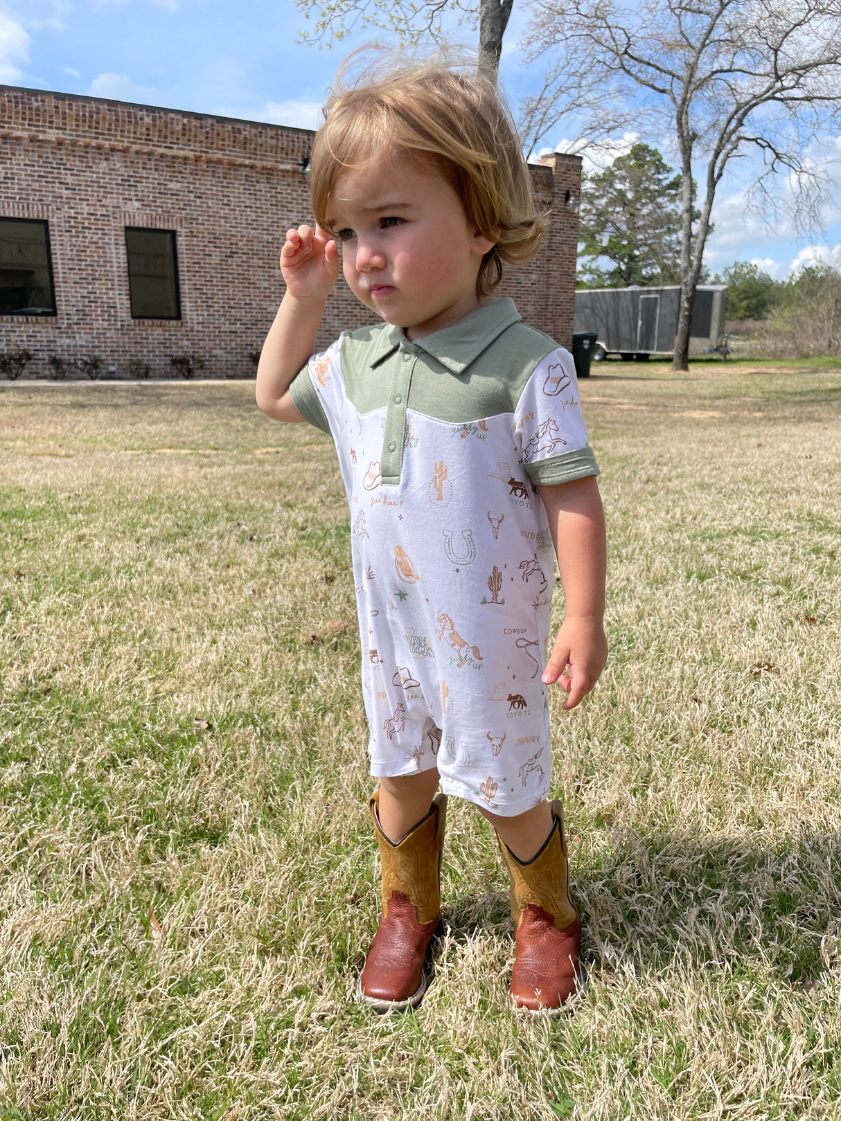 Wild Wild West Polo Shortie Romper