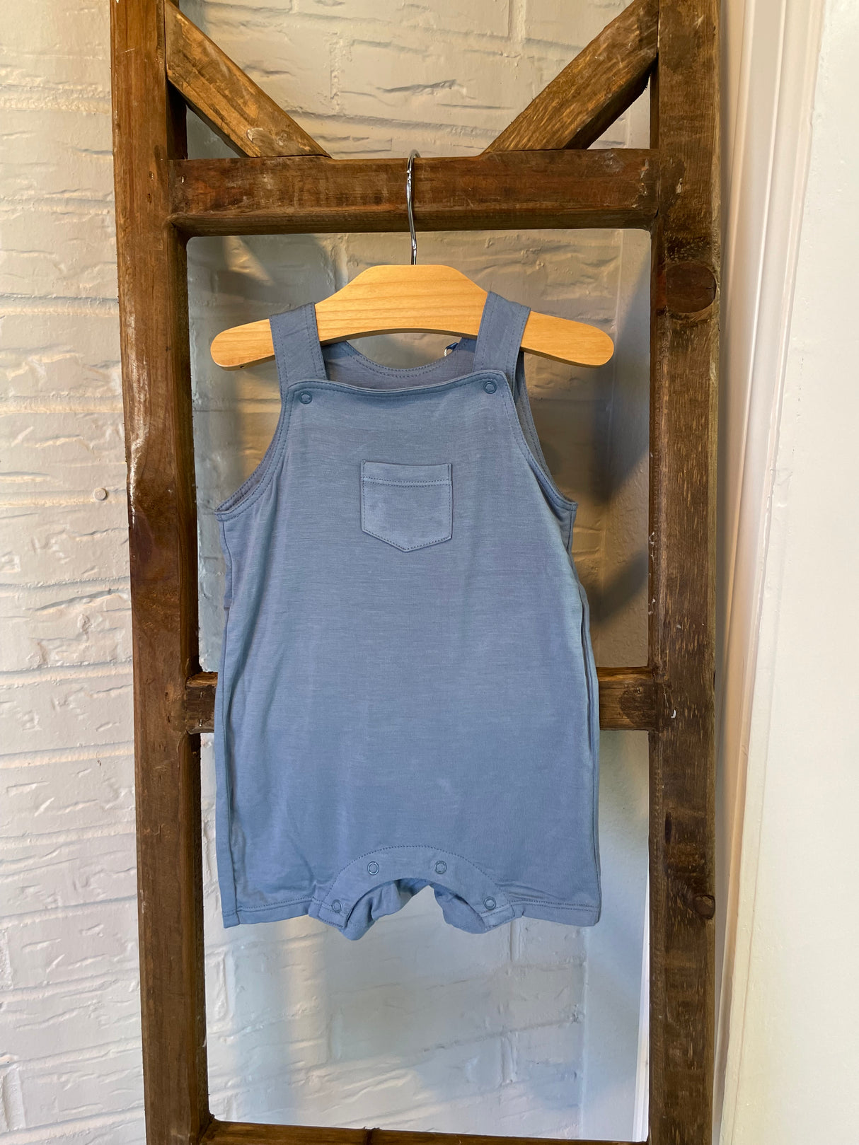 Shadow Blue Overall Shortie