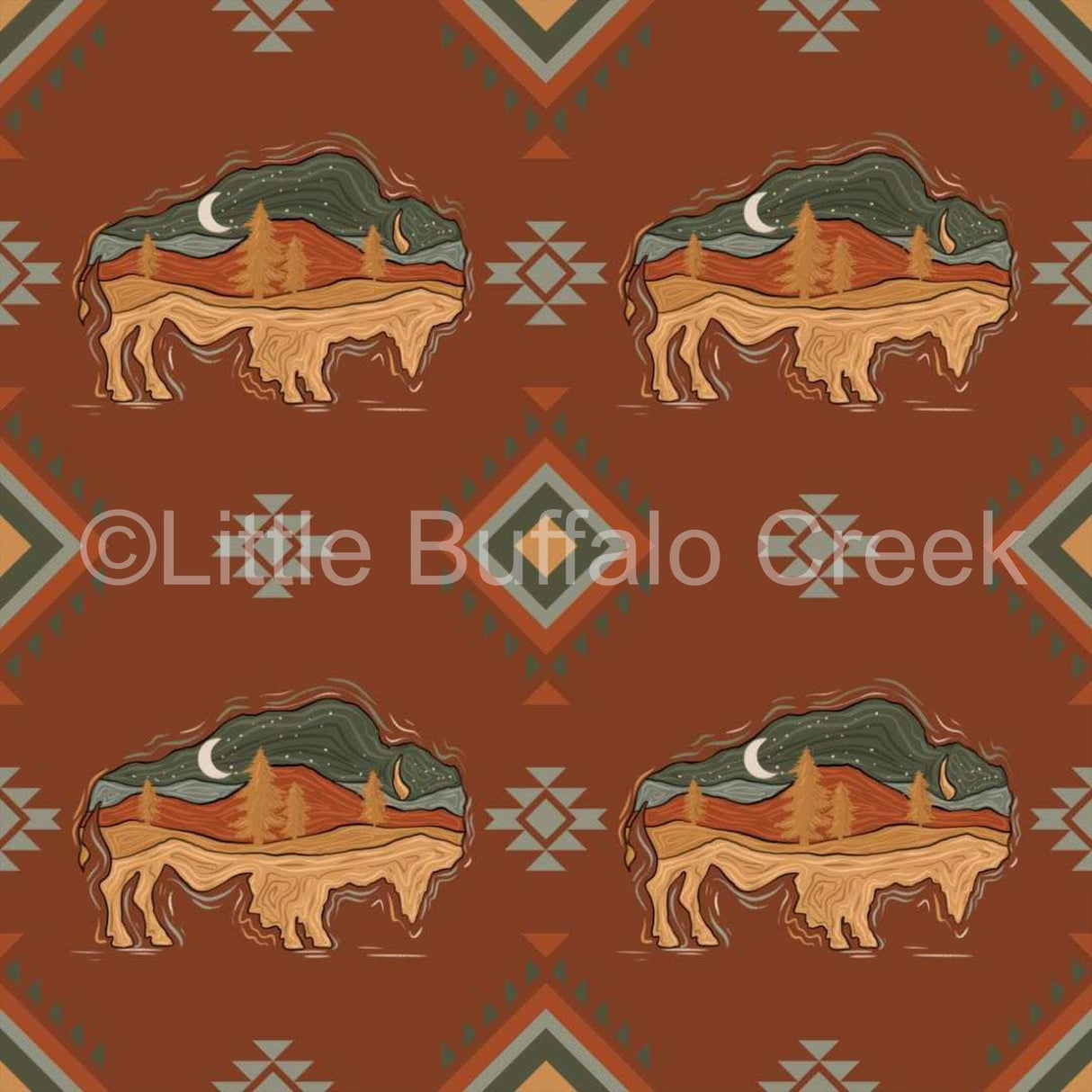 Desert Moon Buffalo Crib Sheet