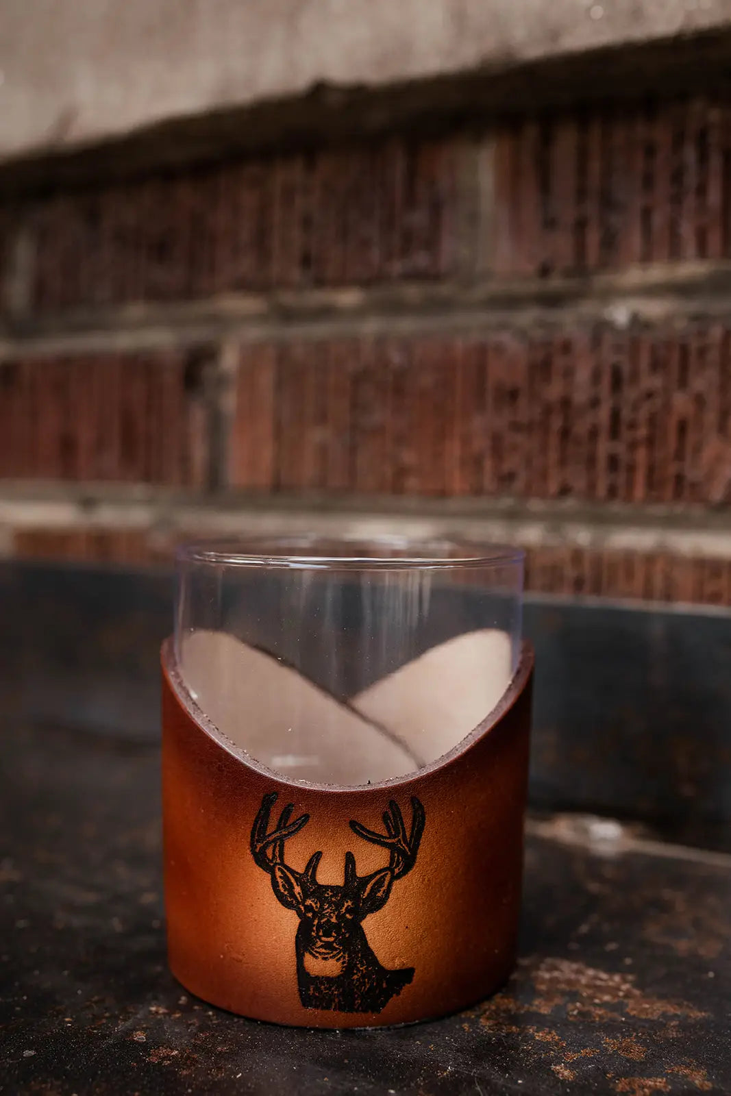 Leather Rocks Whiskey Glasses