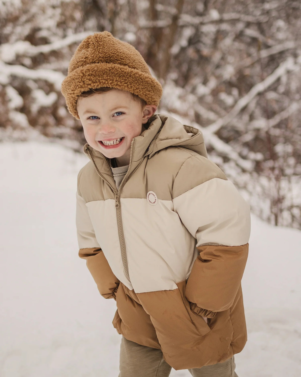 R+C Color Block Puffer Jacket