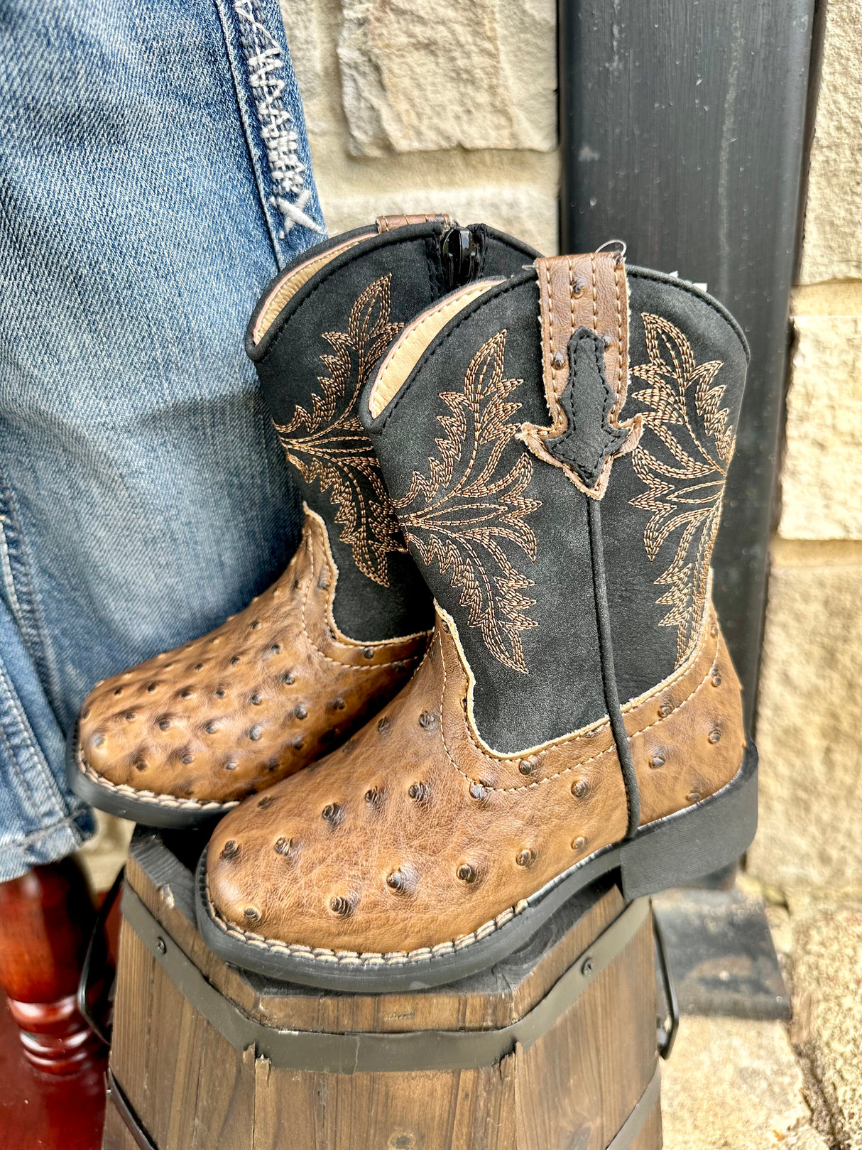 Cowboy Cool Black Ostrich Boots