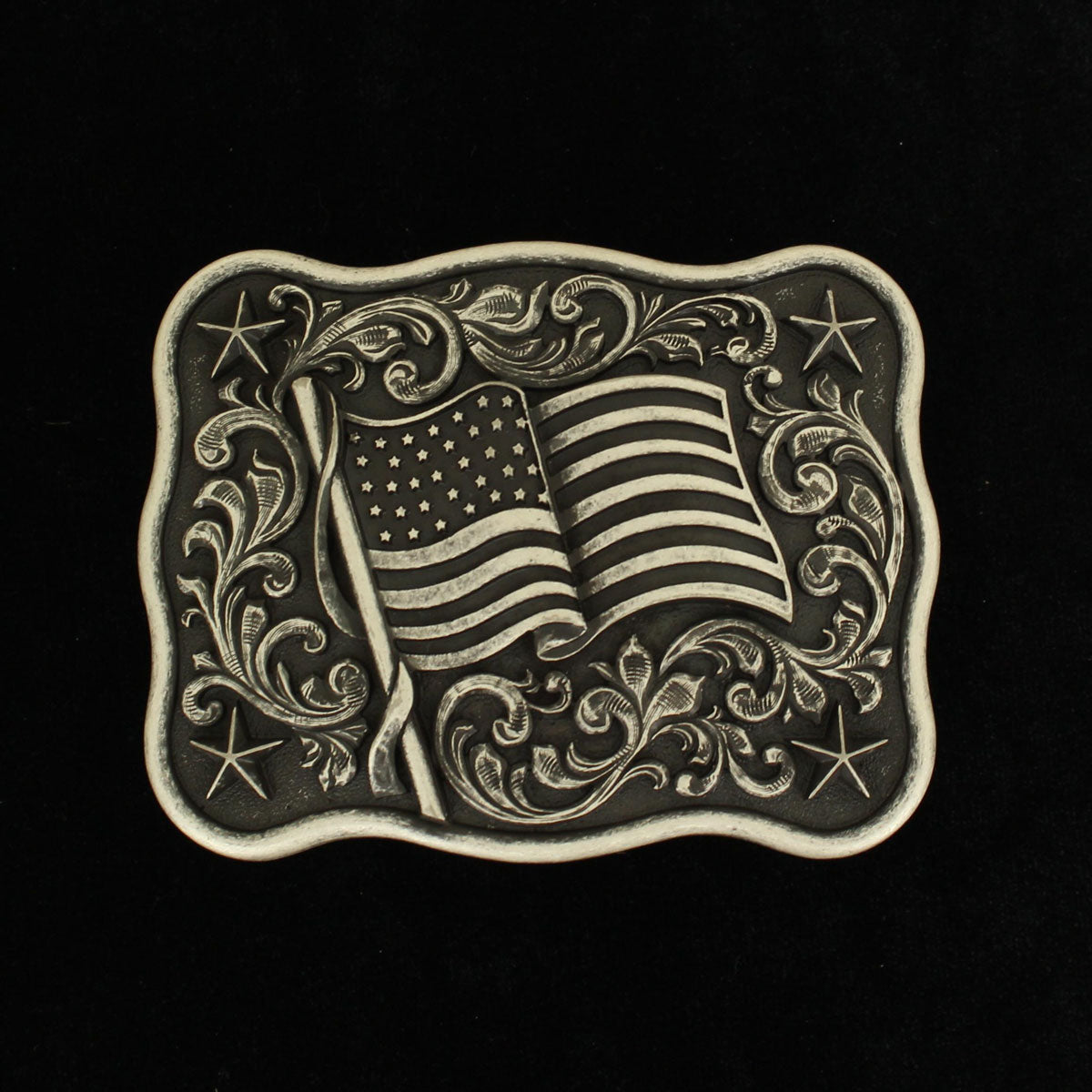 Black & Silver USA Flag Buckle