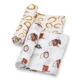 Boots & Horseshoe Muslin Swaddles - 2PK