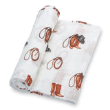 Boys in Boots Muslin Swaddle