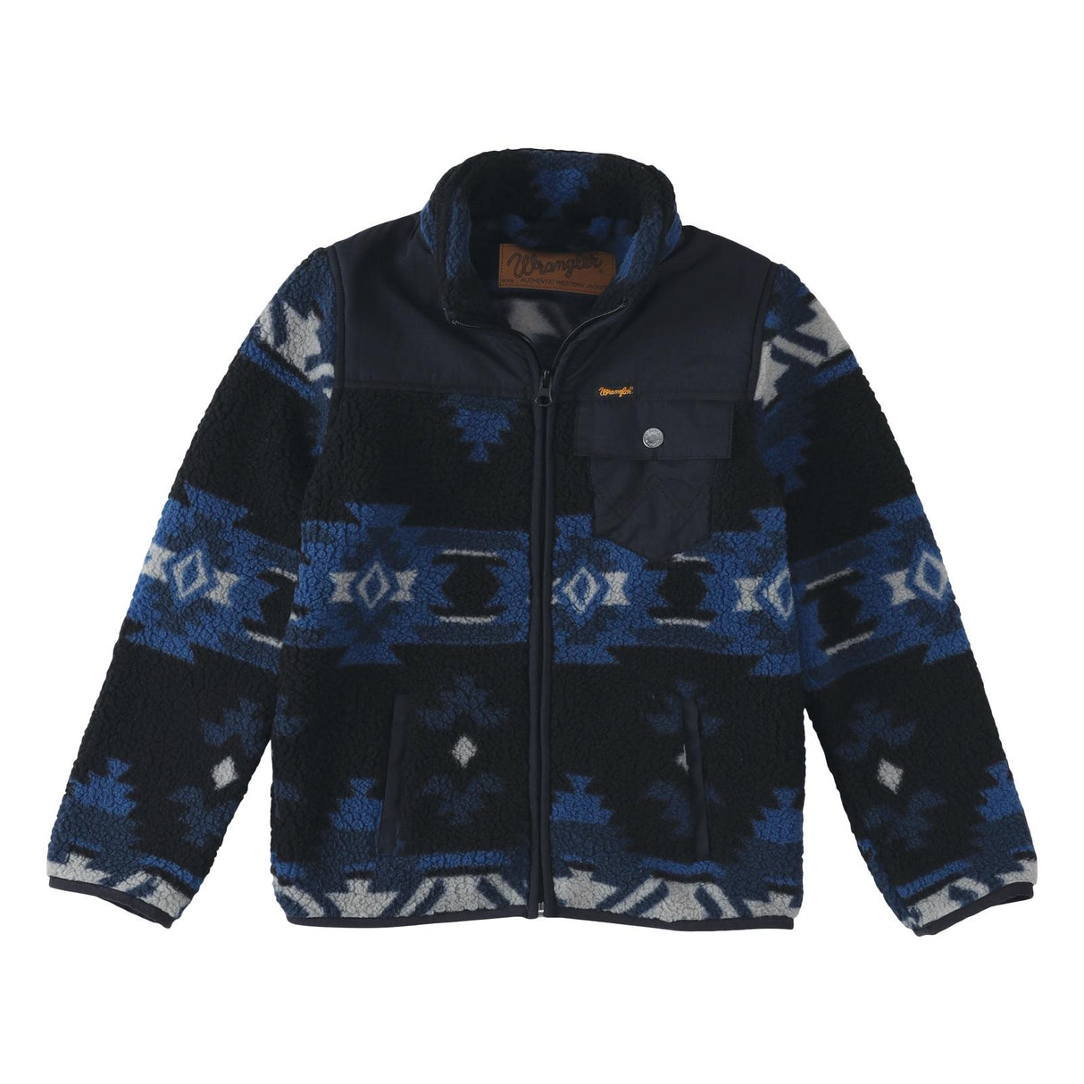 Boys Sherpa Full Zip Ensign Blue Pullover