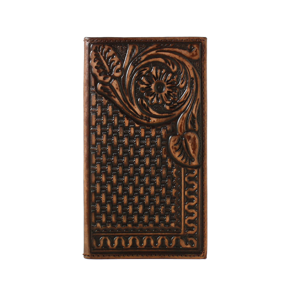 3D Basket Weave & Floral Rodeo Wallet