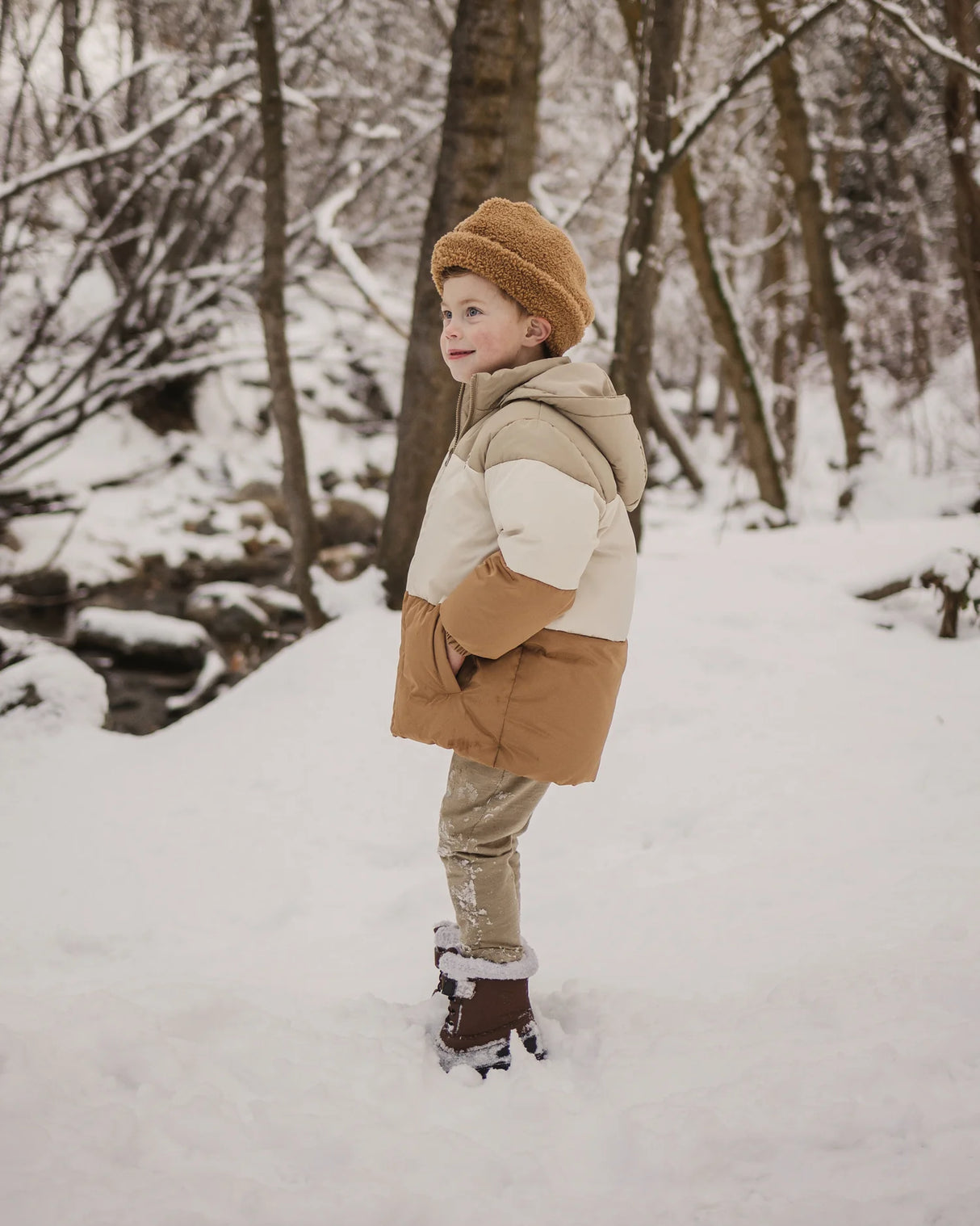 R+C Color Block Puffer Jacket