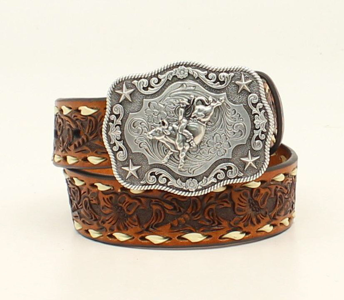 Nocona Boys Floral Belt w/ Bull Rider Buckle