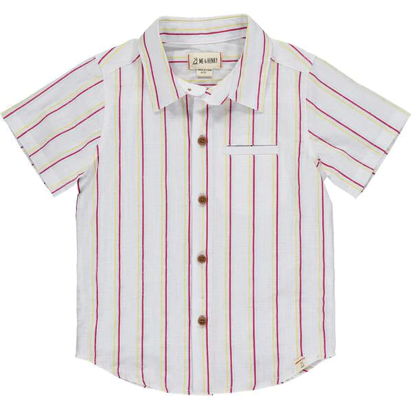 Striped Short Sleeve Button Up