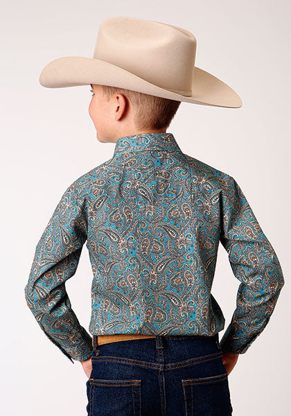 Amarillo Turquoise Saddle Paisley LS Snap