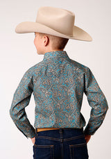 Amarillo Turquoise Saddle Paisley LS Snap