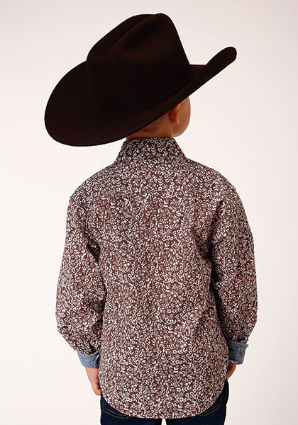 West Made Brown Frontier Floral LS