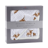 Longhorn Hooded Towel & Washcloth Set