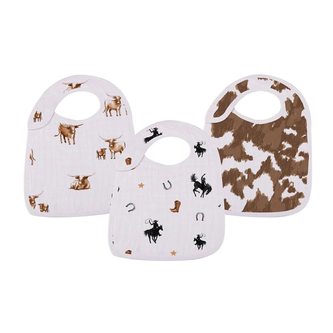 On The Range Bamboo Snap Bibs - 3PK