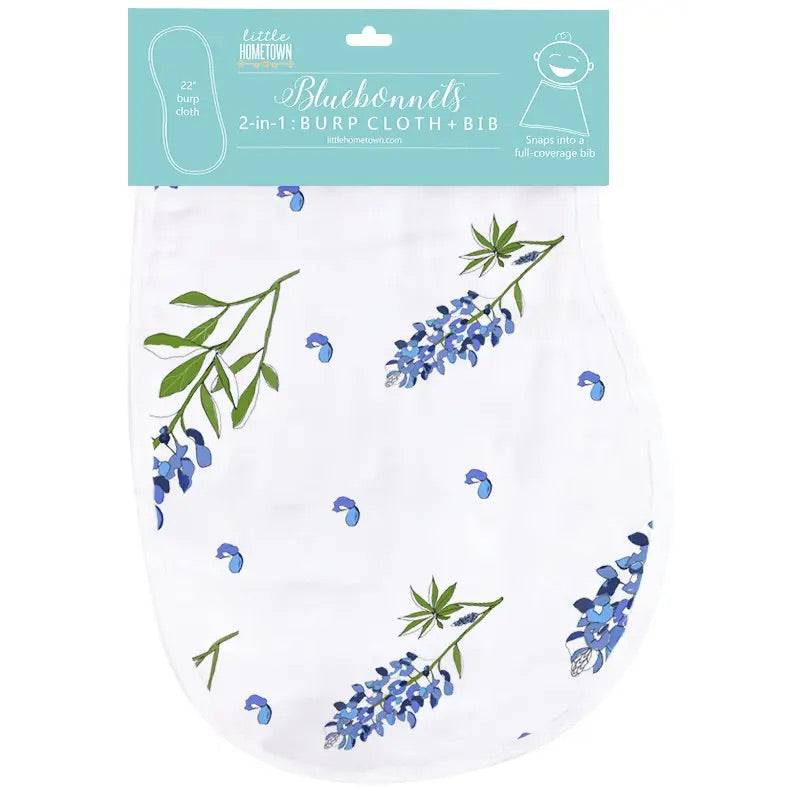 Bluebonnets Burp & Bib