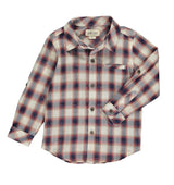 Woven Button Up Navy/Red