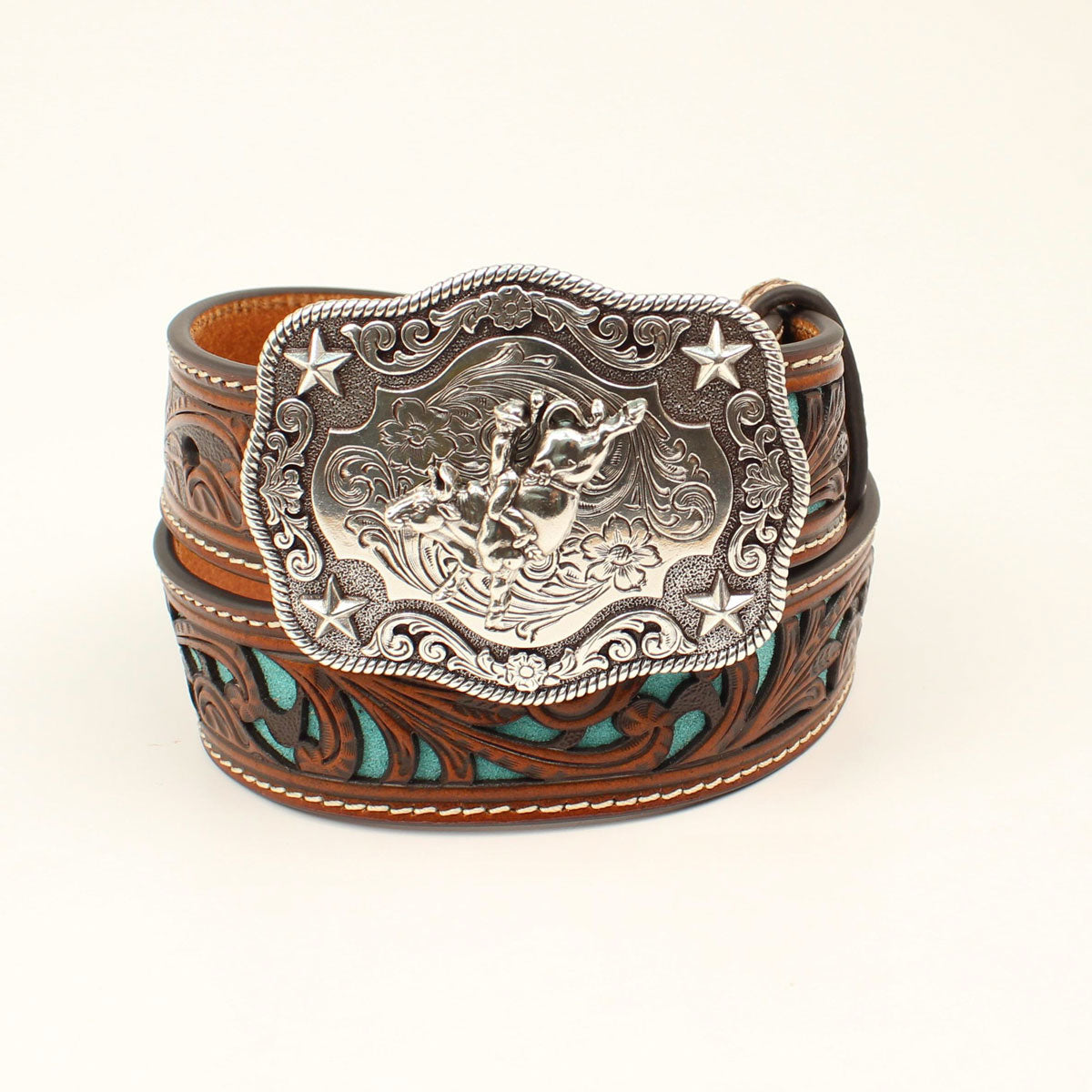 Tan And Turquoise Bullrider Belt