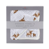 Longhorn Hooded Towel & Washcloth Set