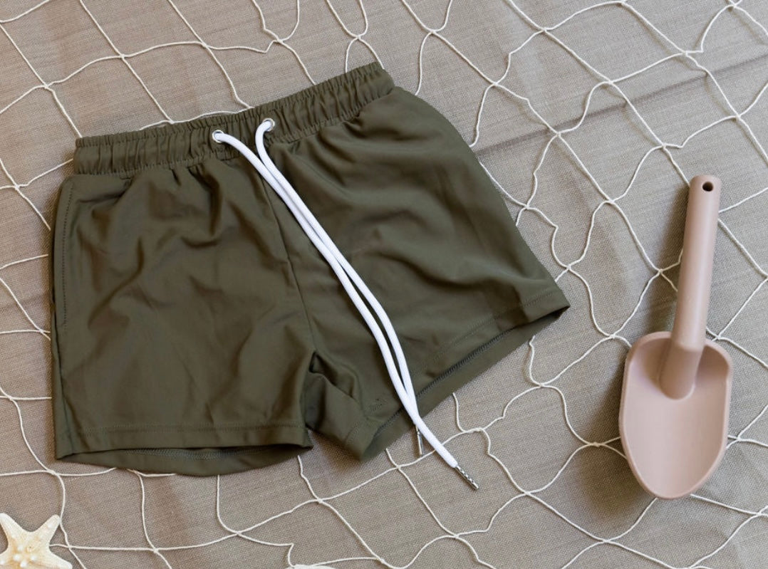 Army Green Swim Trunks