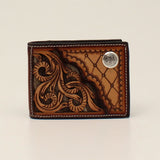 Floral Diamond Tooled Bifold Wallet