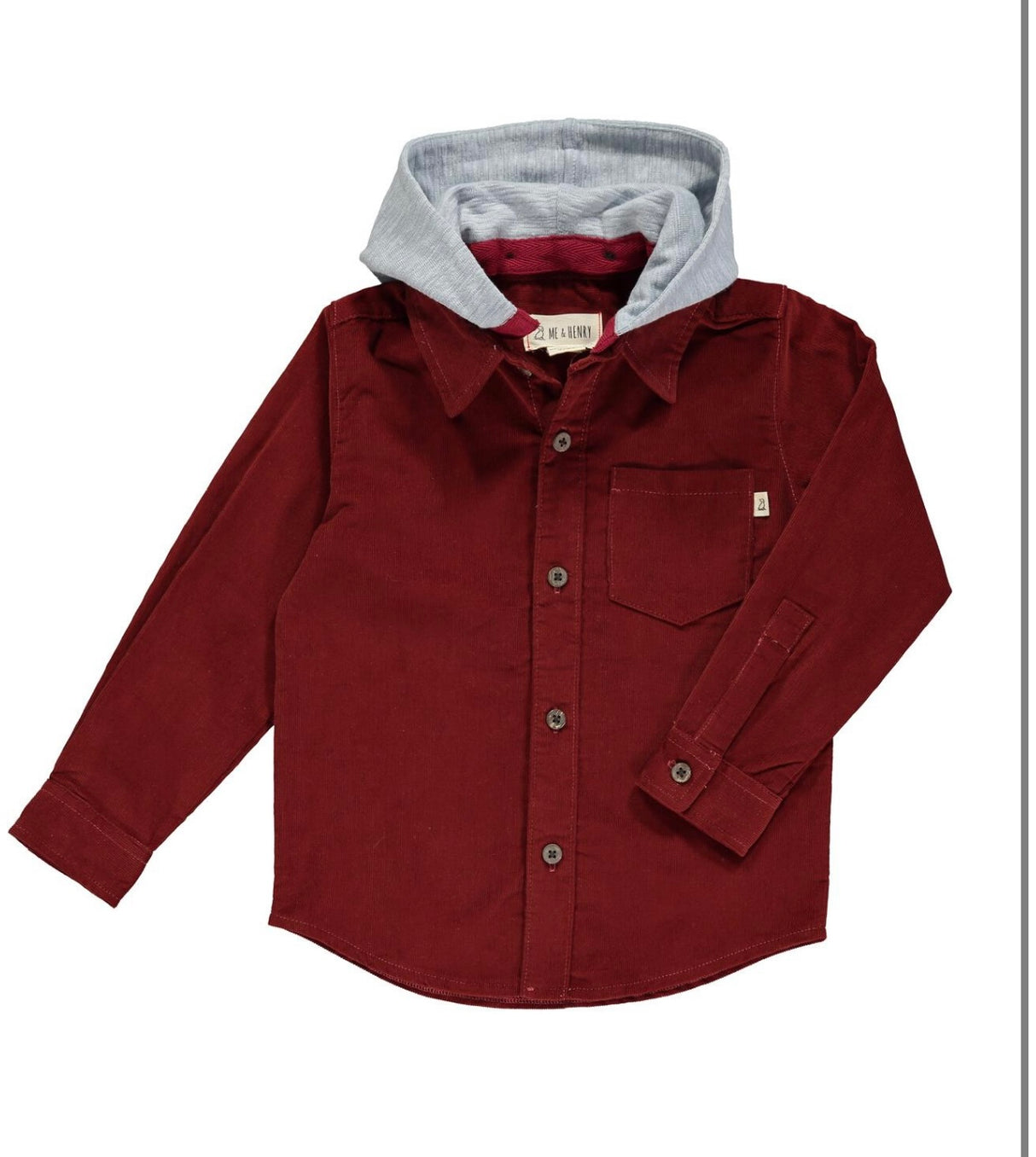 Barn Red Corduroy Hooded Shacket