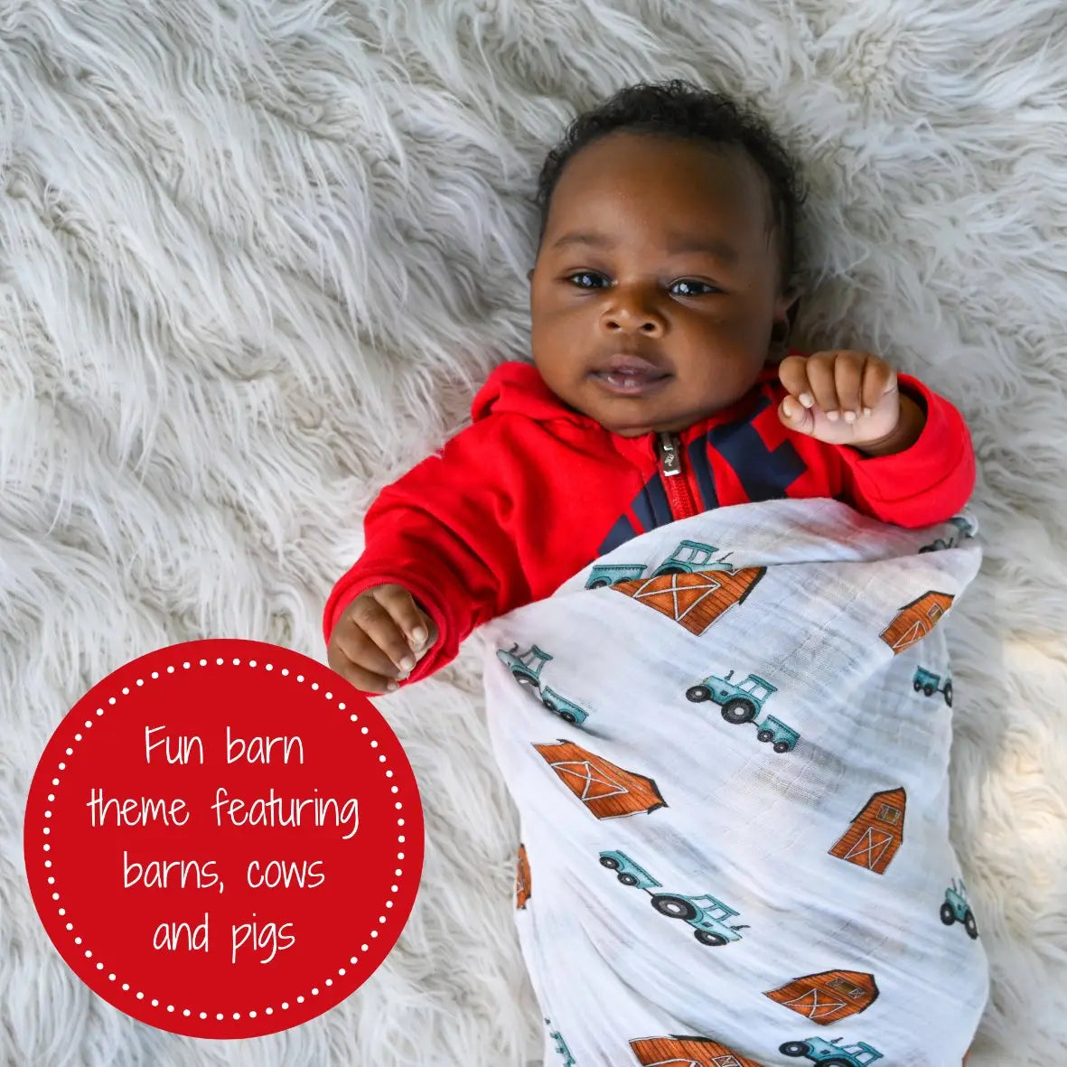 Red Barn & Tractor Swaddle