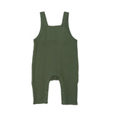 Chive Bamboo Waffle Overalls