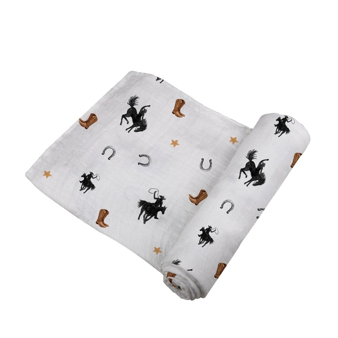 Cowboy Bronc Bamboo Swaddle