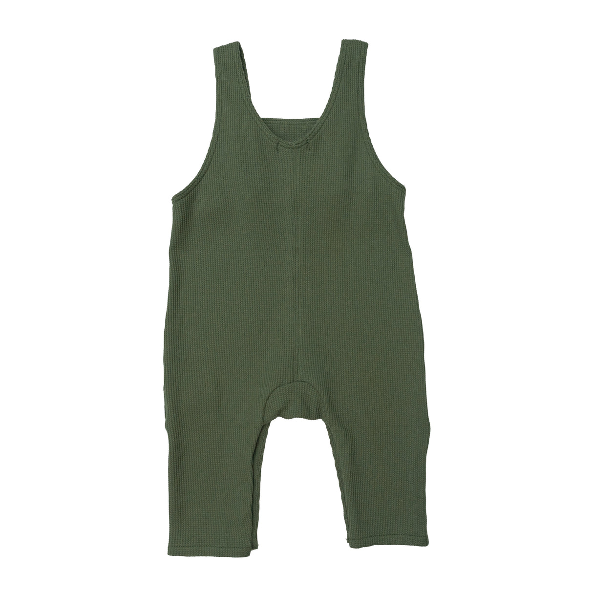 Chive Bamboo Waffle Overalls